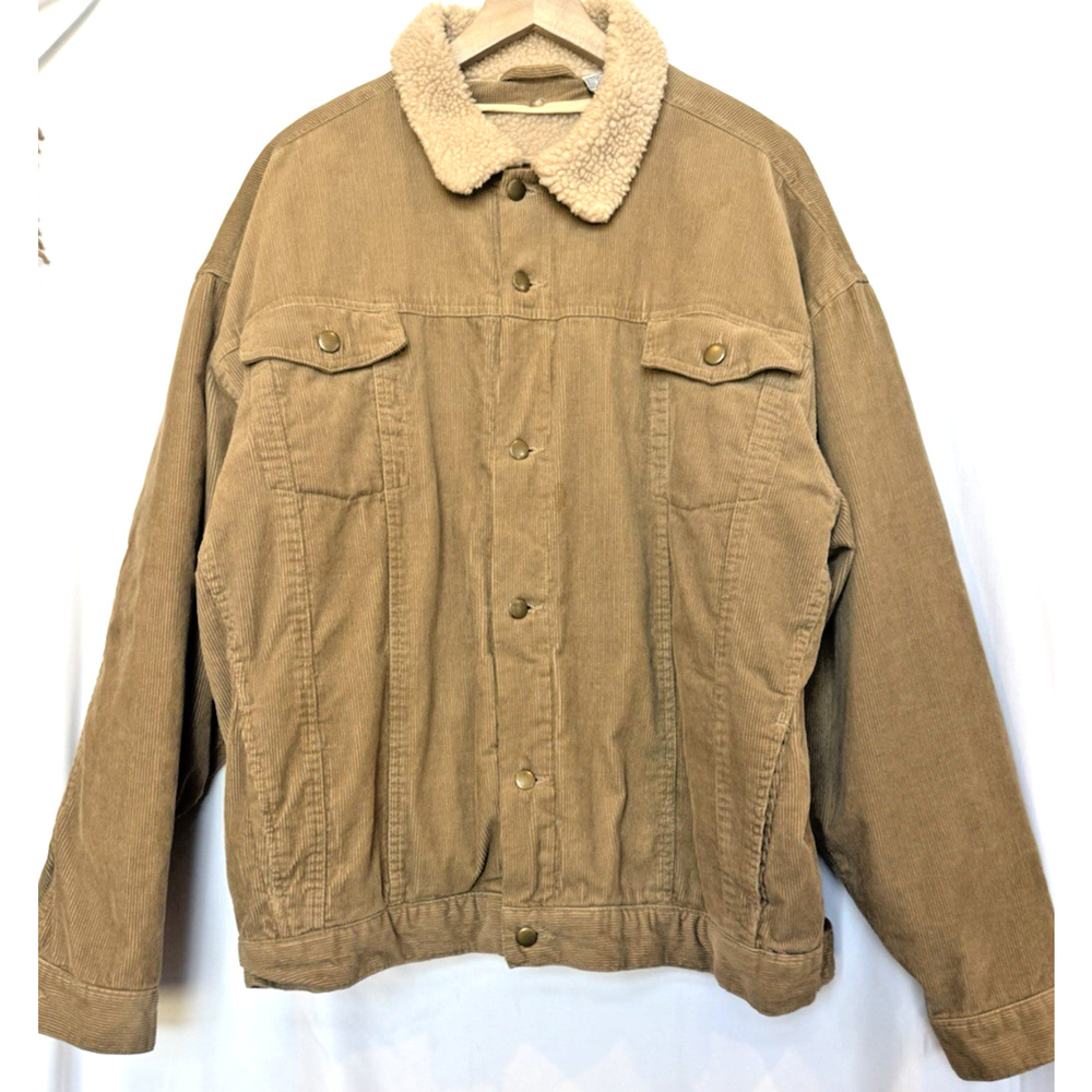 Vintage Chore Barn Coat Mens 2XL Corduroy Sherpa Marlboro Fleece Trucker‎ Jacket